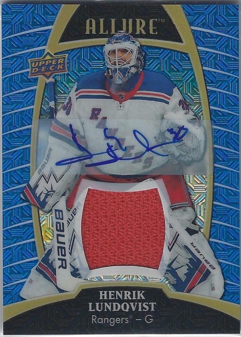 Henrik Lundqvist [Blue Line Autograph Jersey Relic] #56