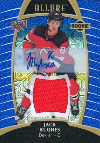 Jack Hughes [Blue Line Autograph Jersey Relic] #100