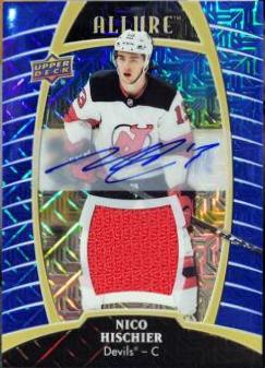 Nico Hischier [Blue Line Autograph Jersey Relic] #24