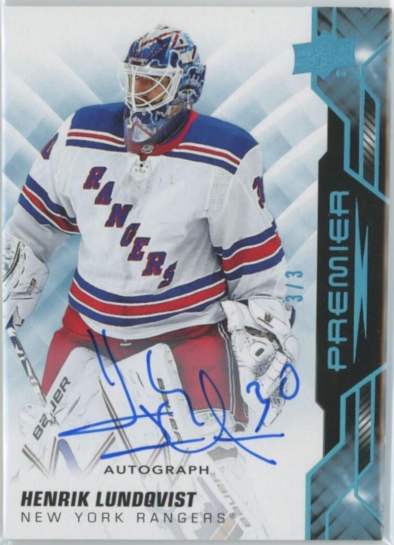 Henrik Lundqvist [Platinum Blue Spectrum Autograph] #8