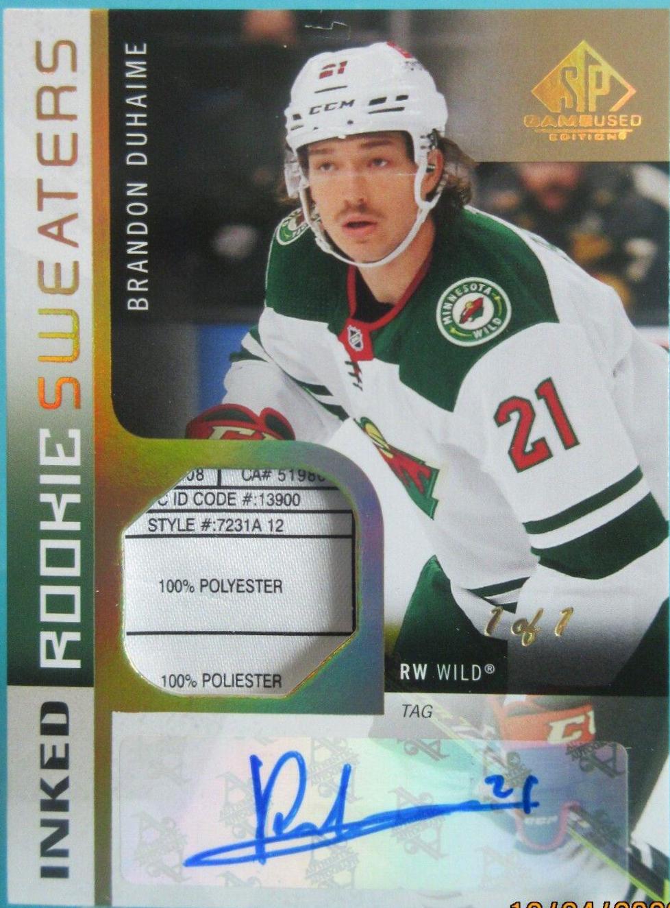 Brandon Duhaime [Gold Autograph Jersey] #136