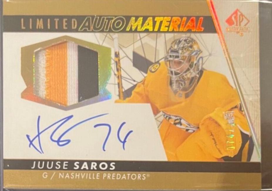 Juuse Saros [Limited Autograph Material] #66