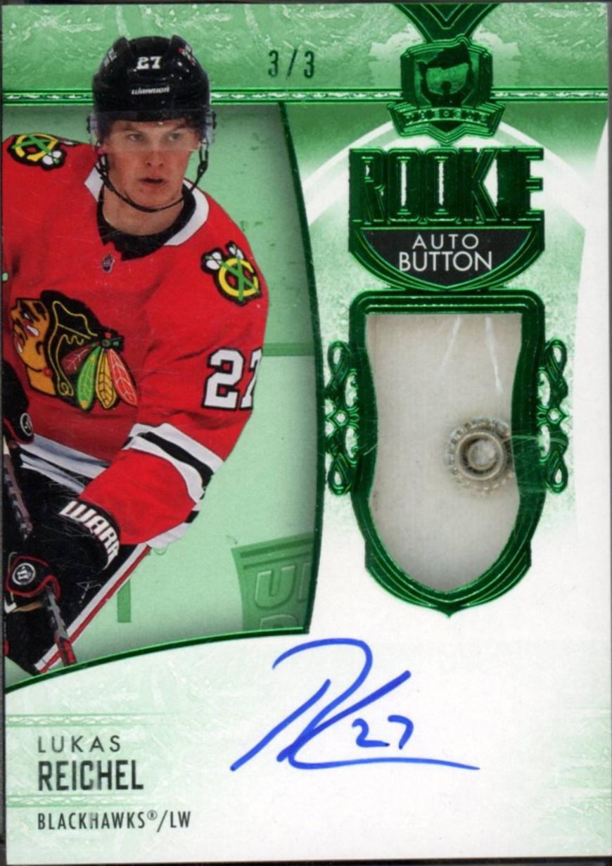 Lukas Reichel [Green Foil Button Autograph] #138