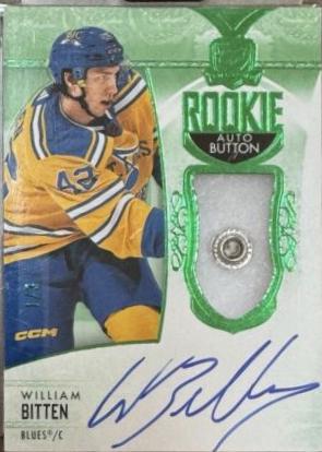 William Bitten [Green Foil Button Autograph] #181