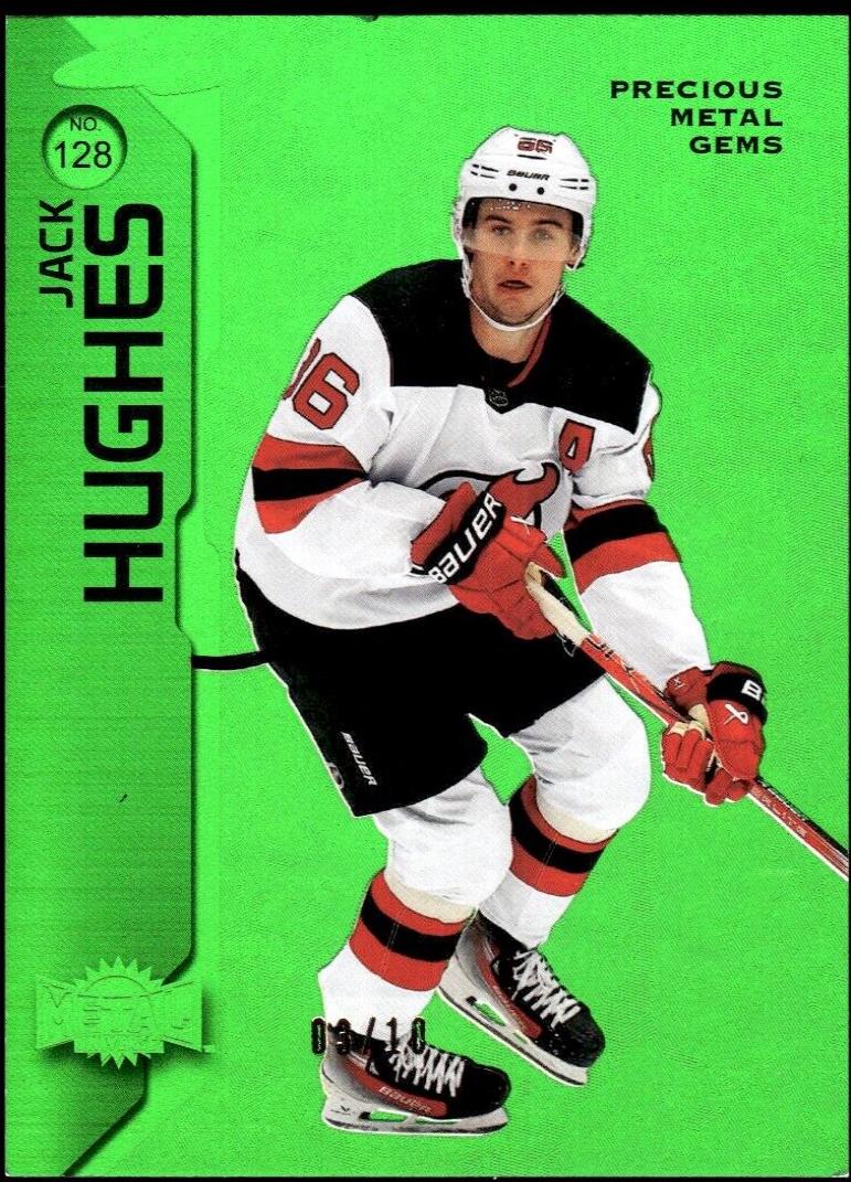 Jack Hughes [Green Precious Metal Gems] #128