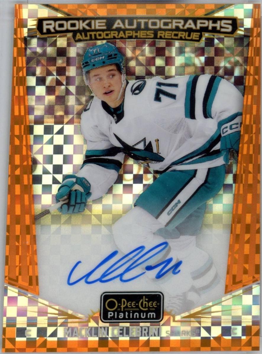 Macklin Celebrini [Orange Checkers] #R-CE