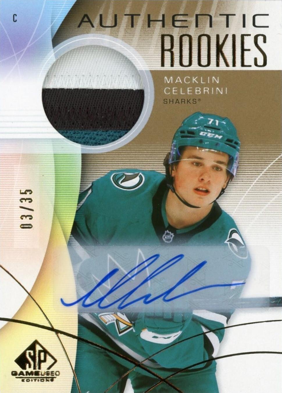 Macklin Celebrini [Gold Auto Premium Memorabilia] #215