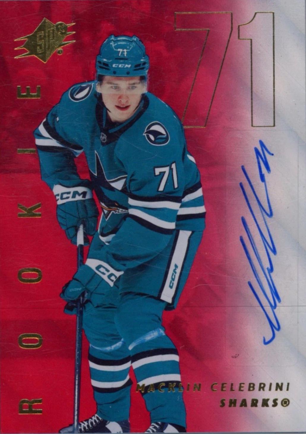 Macklin Celebrini [Red Blue Autograph] #160