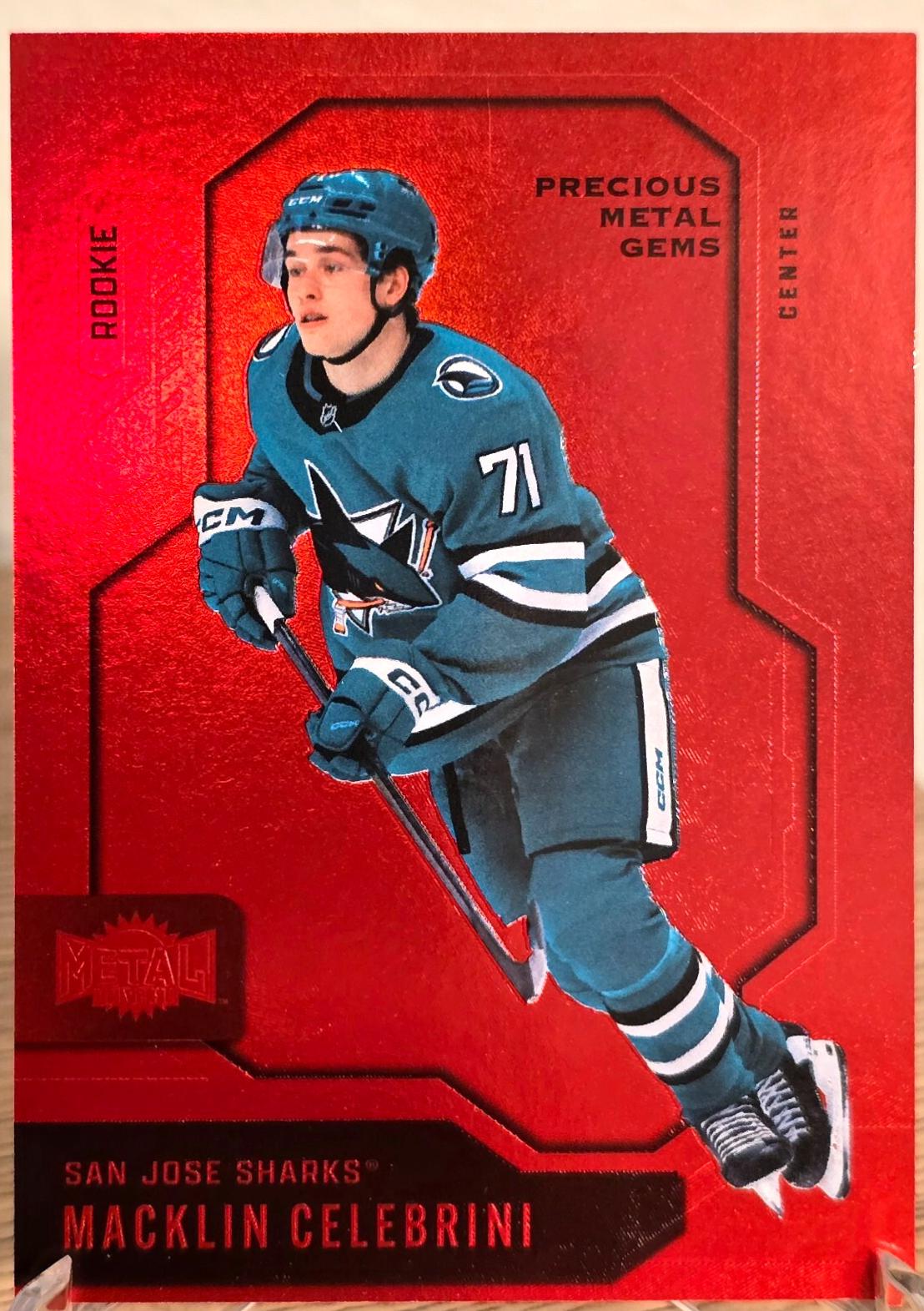 Macklin Celebrini [Red Precious Metal Gems] #136