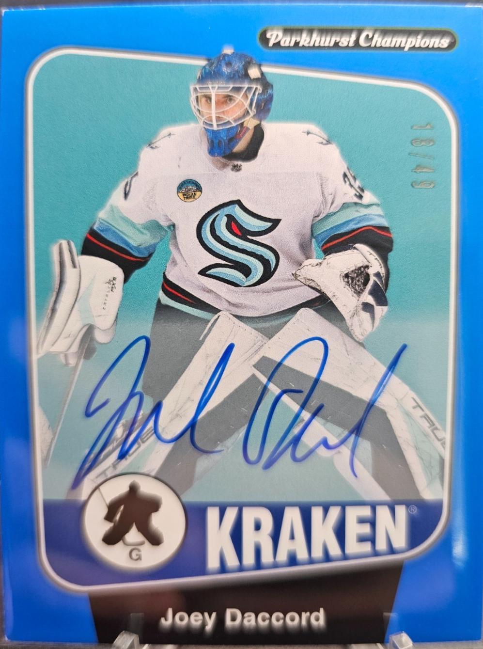 Joey Daccord [Blue Autograph] #49