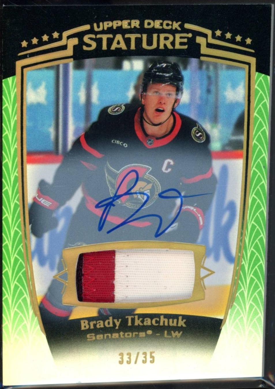Brady Tkachuk [Green Autograph Memorabilia] #1