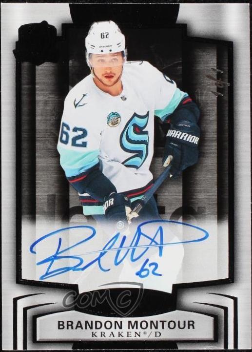 Brandon Montour [Black Shield Gold Foil Autograph Patch] #62
