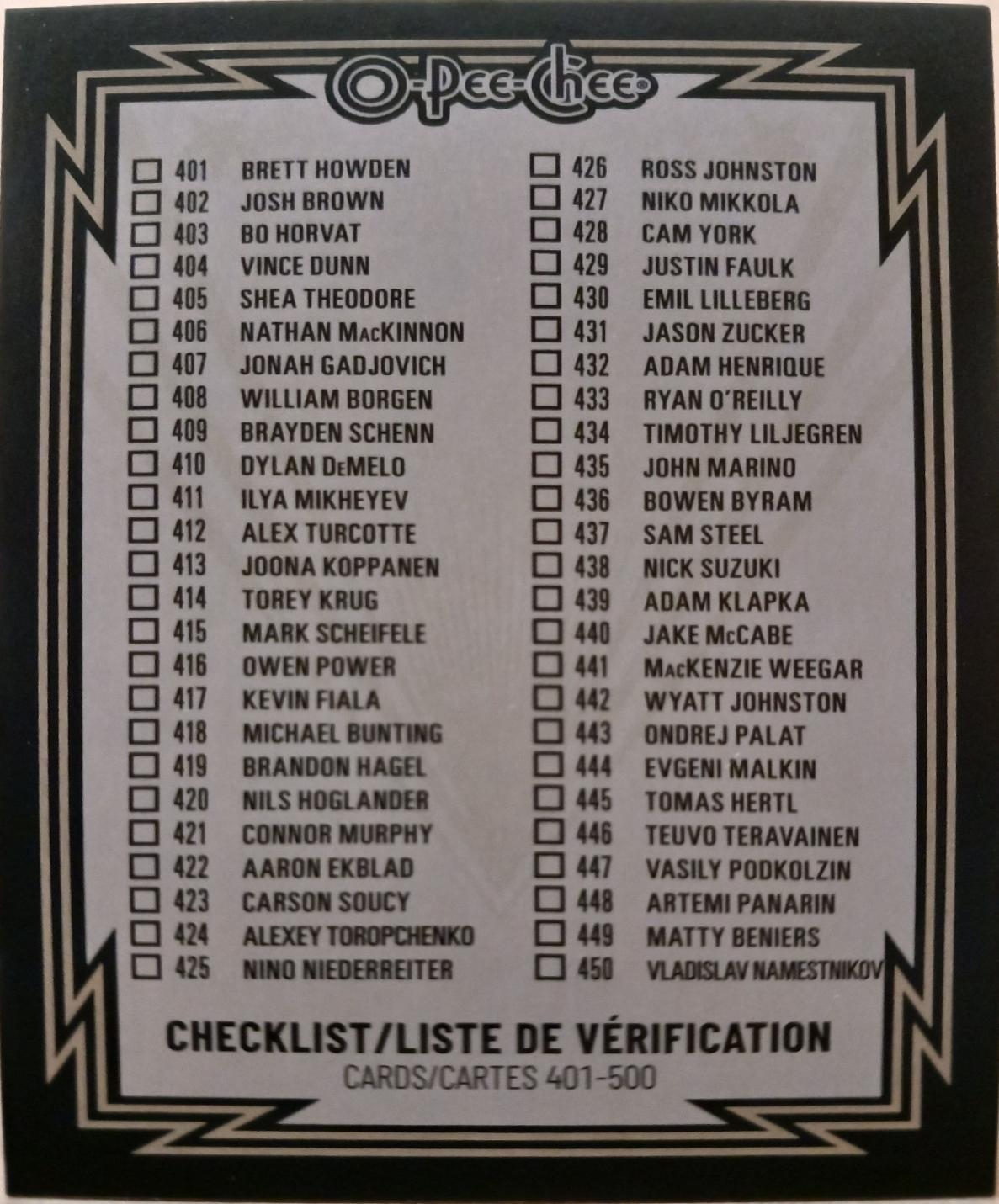 Checklist [Retro Black Border] #500