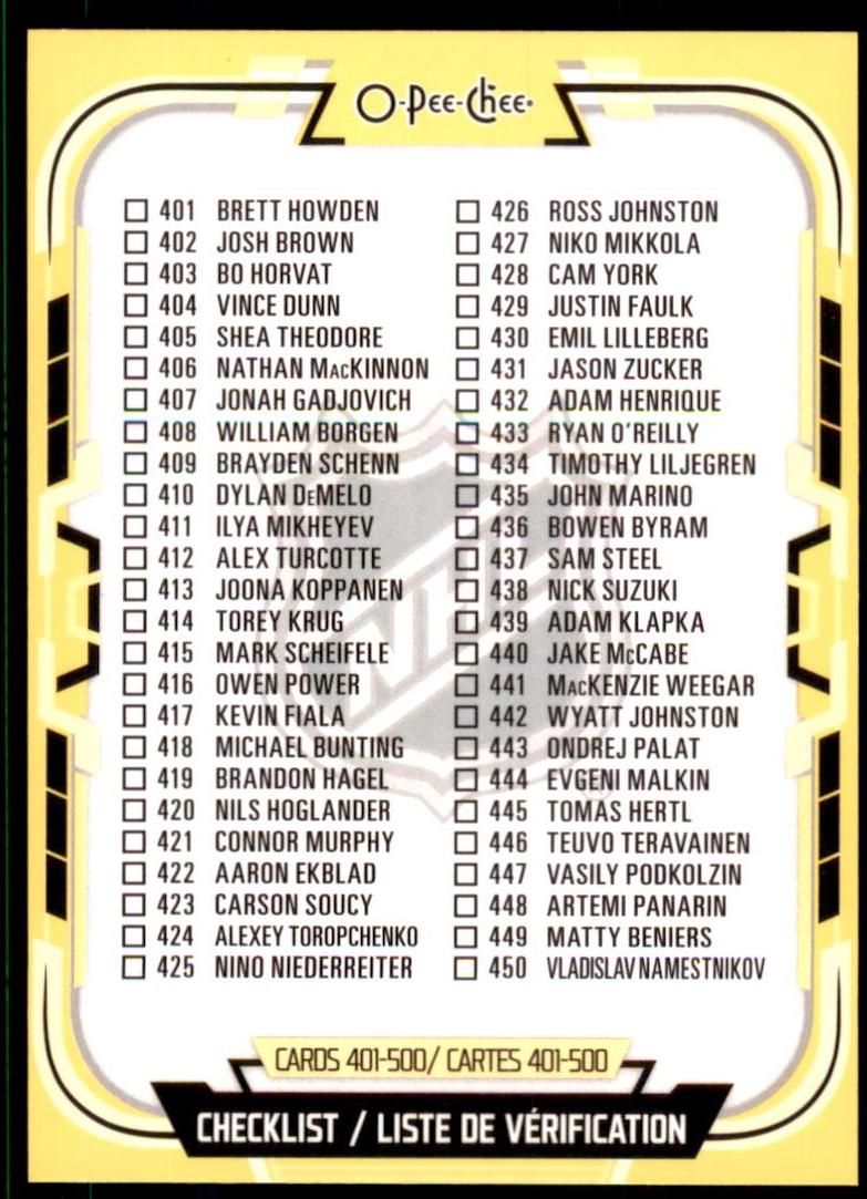 Checklist [Yellow Border] #500