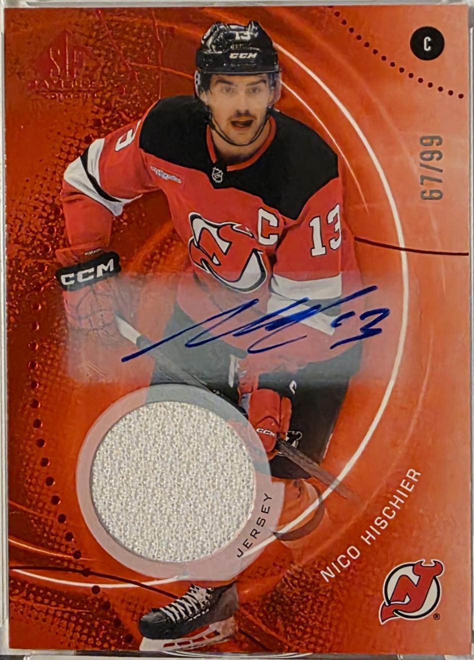 Nico Hischier [Red Auto Jersey] #33