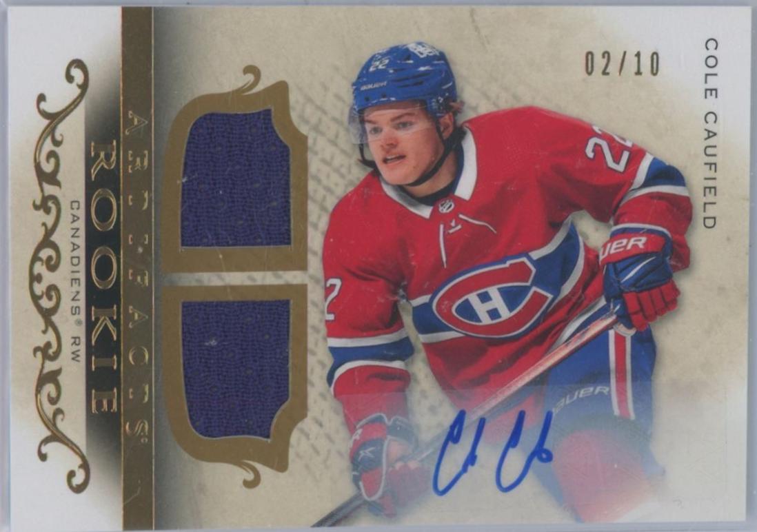 Cole Caufield [Horizontal Material Autograph Gold] #180