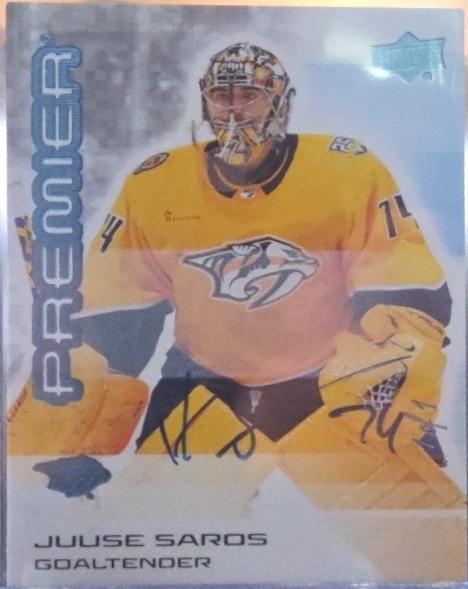 Juuse Saros [Platinum Blue Autograph] #7
