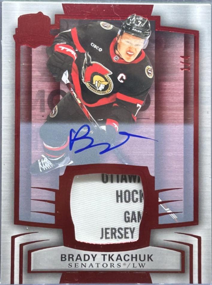 Brady Tkachuk [Red Tag Gold Foil Autograph Patch] #80