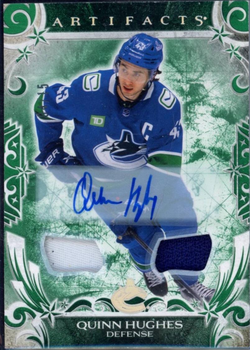 Quinn Hughes [Material Emerald Autograph] #141