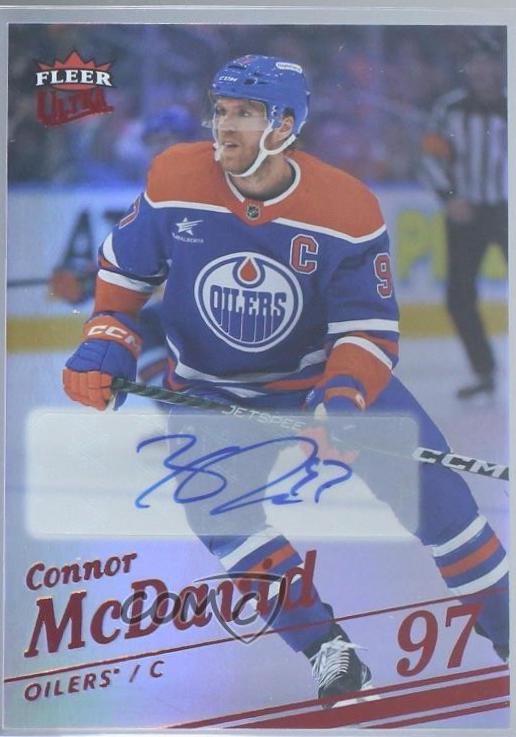 Connor McDavid [Red Rainbow Foil Auto] #129