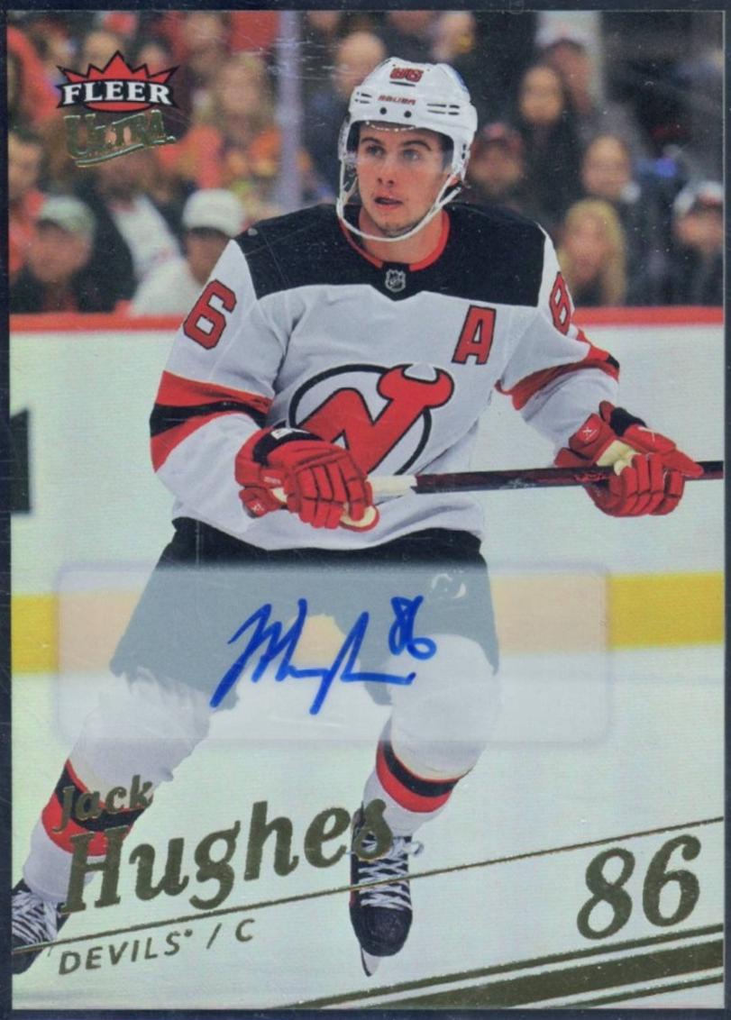 Jack Hughes [Gold Rainbow Foil Auto] #147