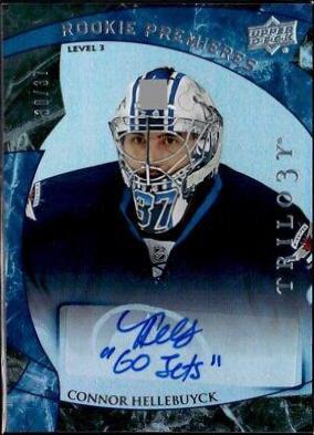 Connor Hellebuyck [Autograph Rainbow Foil Blue] #161
