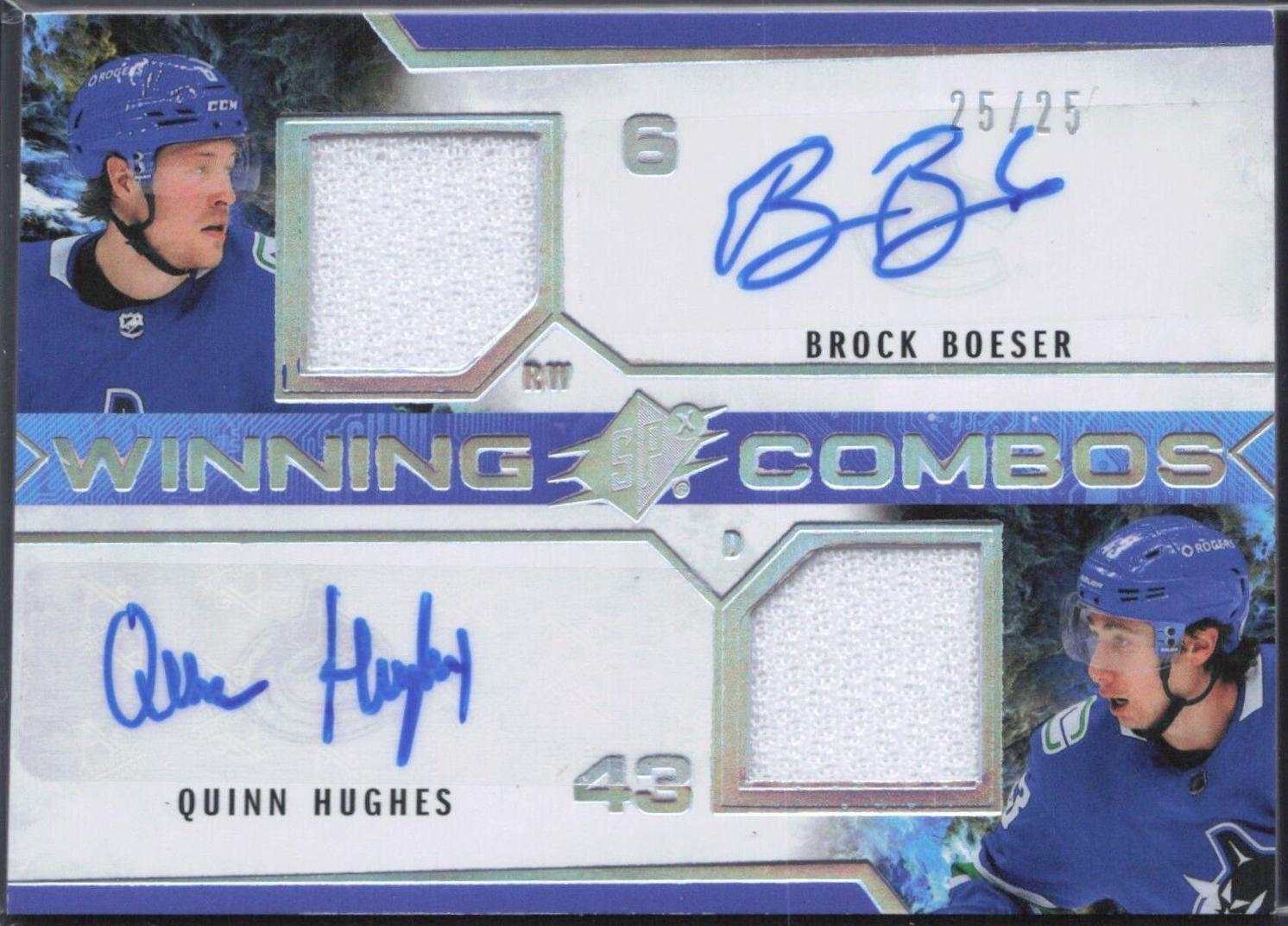 Brock Boeser, Quinn Hughes [Autograph] #WC-BBQH
