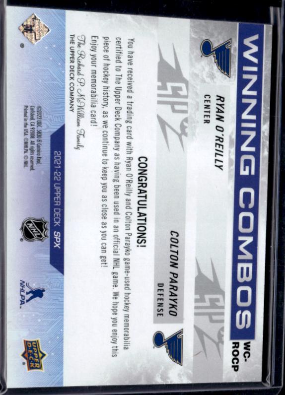 Ryan O'Reilly, Colton Parayko #WC-ROCP