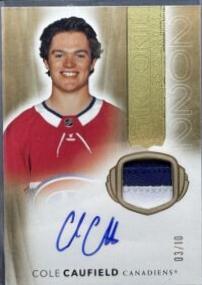 Cole Caufield [Gold Autograph Patch] #2022-CC