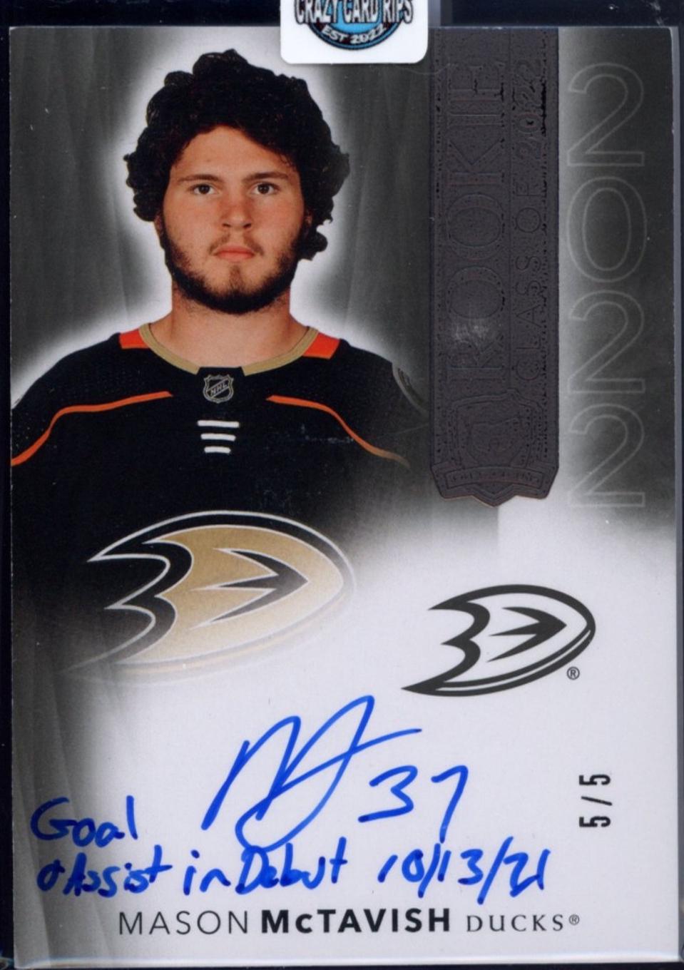 Mason McTavish [Black Autograph] #2022-MM