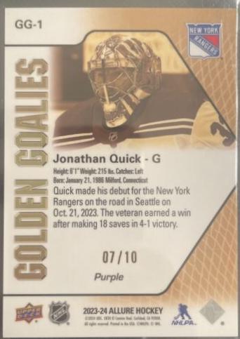 Jonathan Quick [Purple] #GG-1
