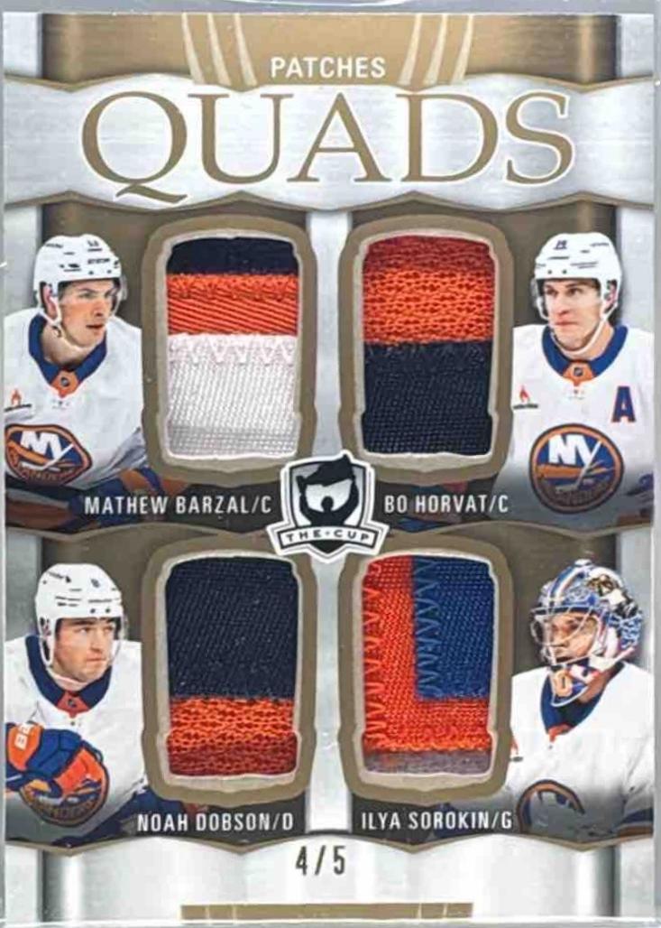 Ilya Sorokin / Mathew Barzal / Bo Horvat / Noah Dobson [Gold Patch] #C4-BHDS