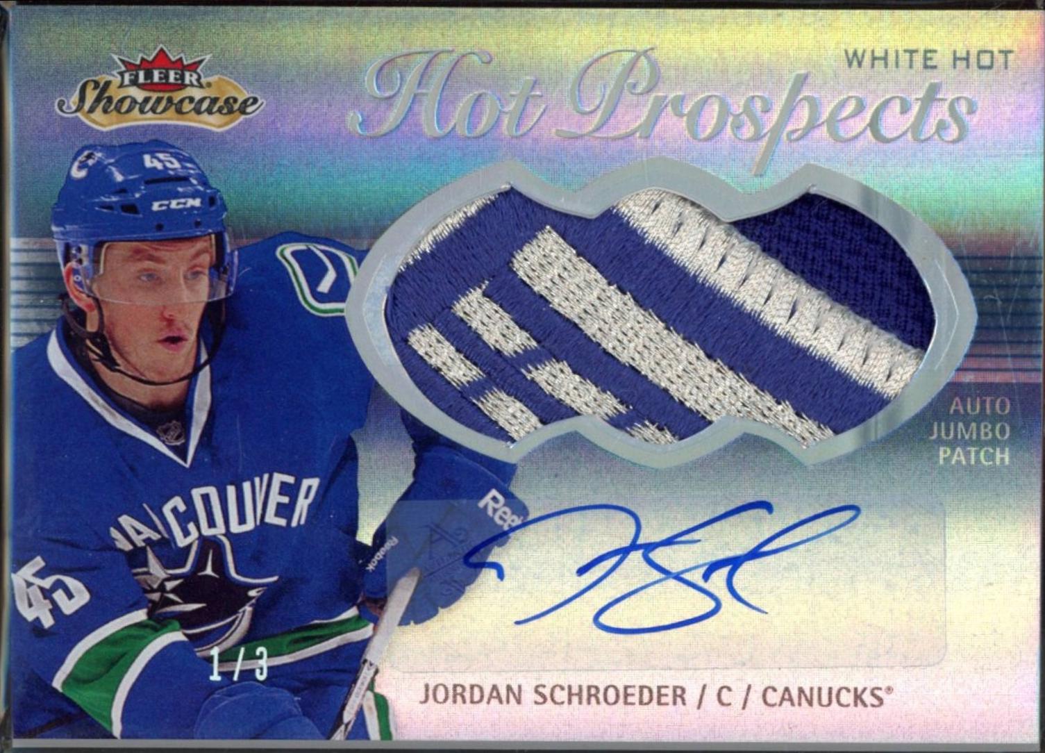 Jordan Schroeder [White Hot Jumbo Patch Autograph Patch] #166
