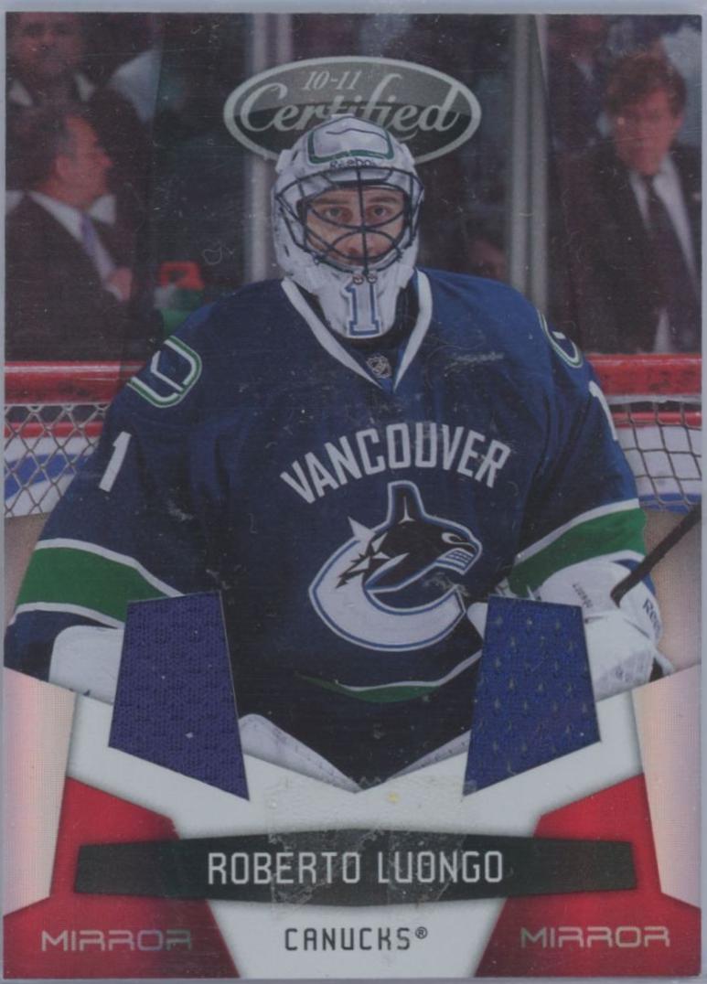 Roberto Luongo [Mirror Red Materials Dual] #142