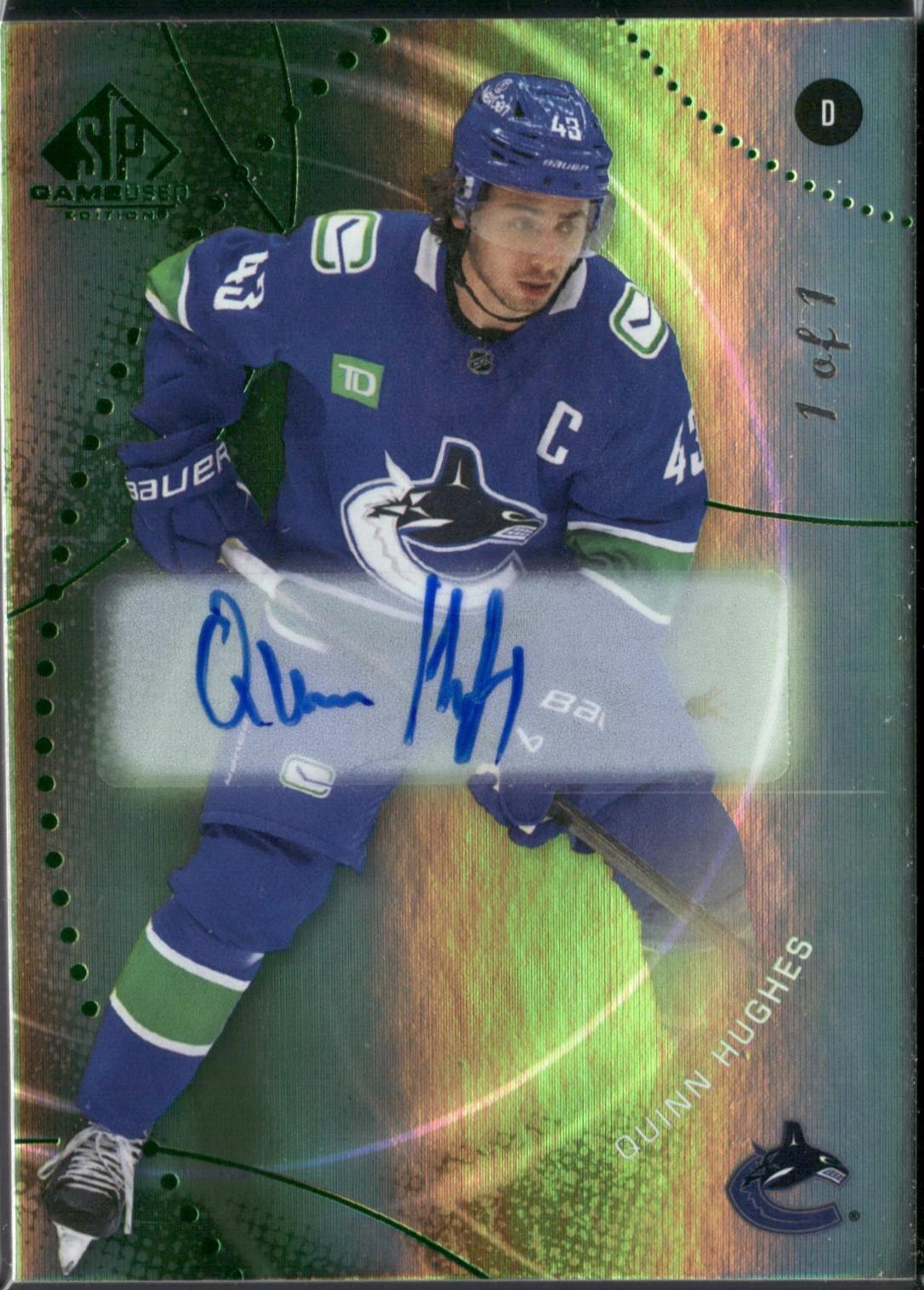 Quinn Hughes [Green Autograph] #59