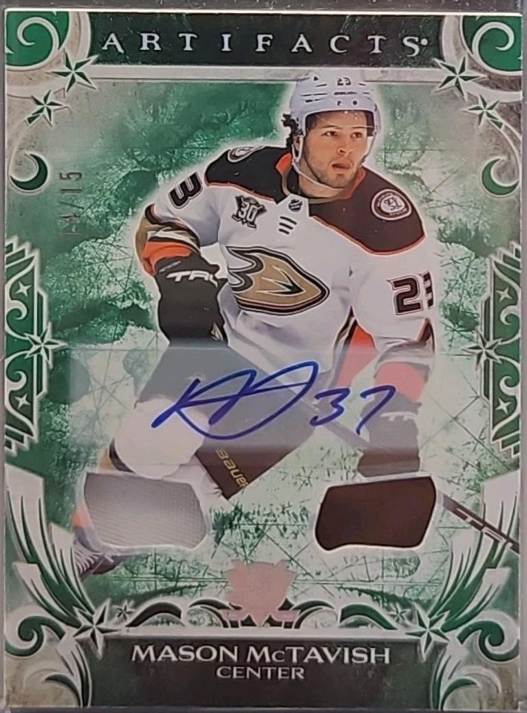 Mason McTavish [Material Emerald Autograph] #129