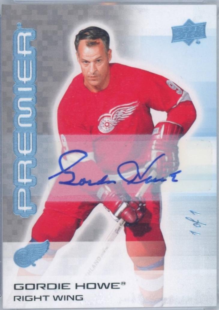 Gordie Howe [Platinum Blue Autograph] #95