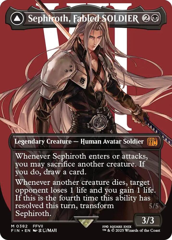 Sephiroth, Fabled SOLDIER [Borderless Foil] #382