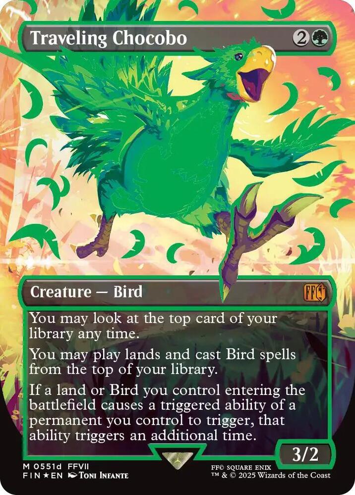 Traveling Chocobo [Borderless Green Foil] #551D
