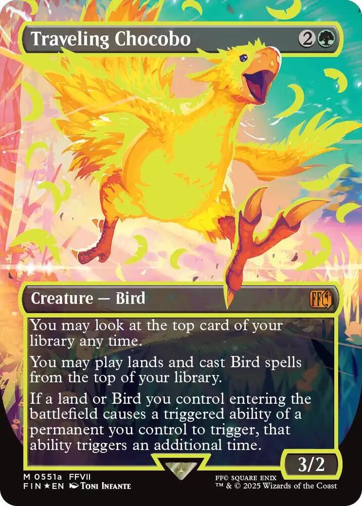 Traveling Chocobo [Borderless Yellow Foil] #551a