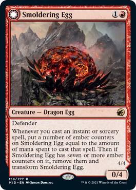 Smoldering Egg & Ashmouth Dragon [Foil] #159