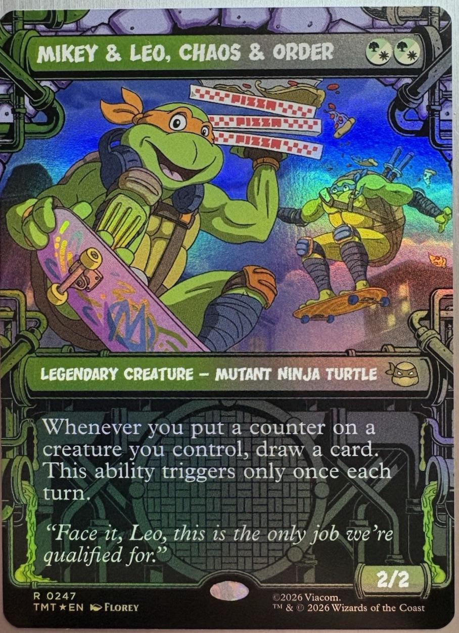 Mikey & Leo, Chaos & Order [Borderless Foil] #200