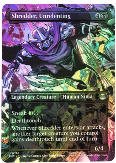 Shredder, Unrelenting [Borderless Foil] #210