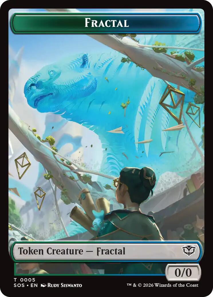 Fractal // Spirit Double-Sided Token [Foil] #5