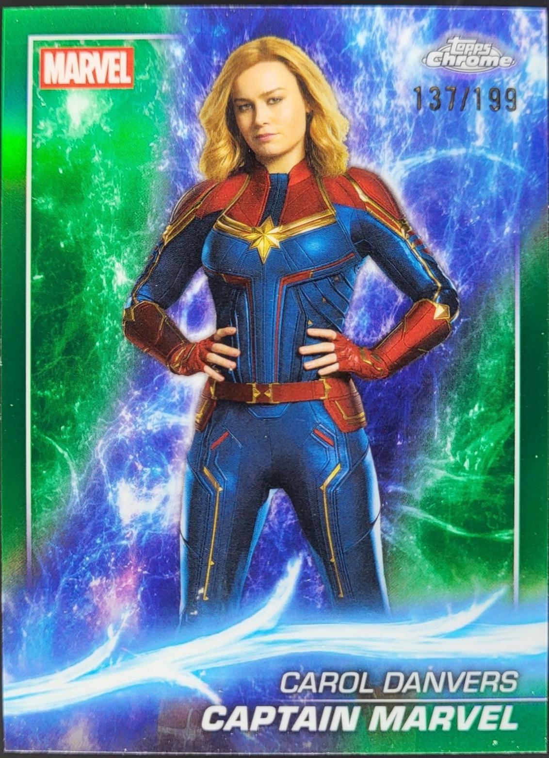 Captain Marvel [Green Refractor] #96