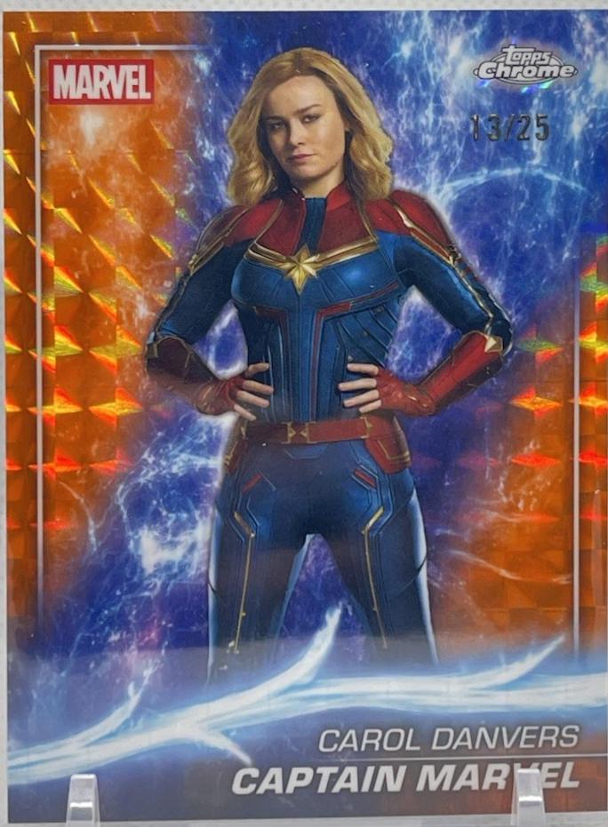 Captain Marvel [Orange Geometric Refractor] #96