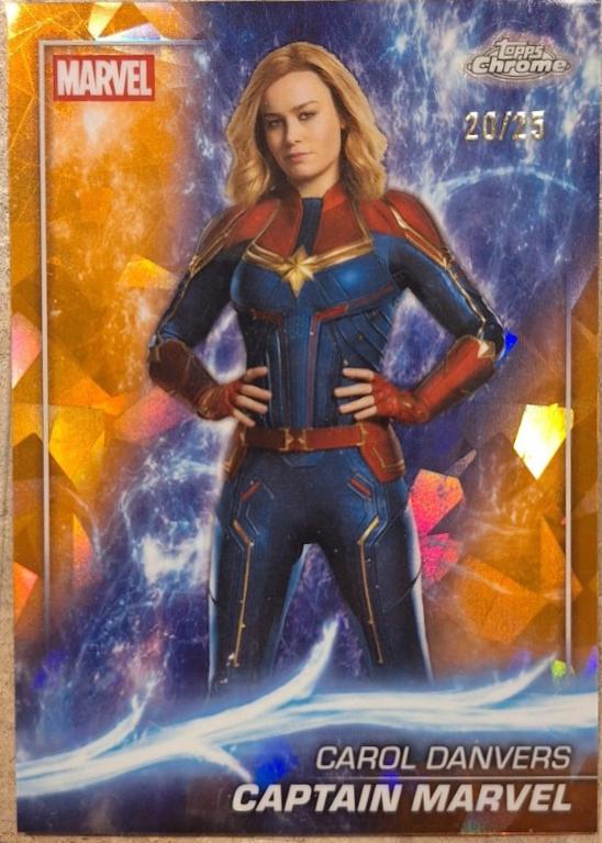Captain Marvel [Orange Wave Refractor] #96