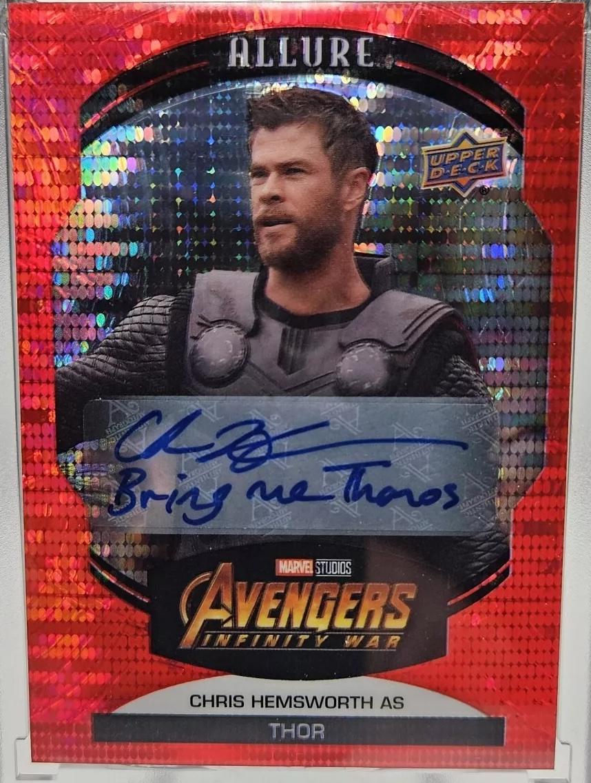 Chris Hemsworth as Thor "Bring Me Thanos" [Red Auto] #75
