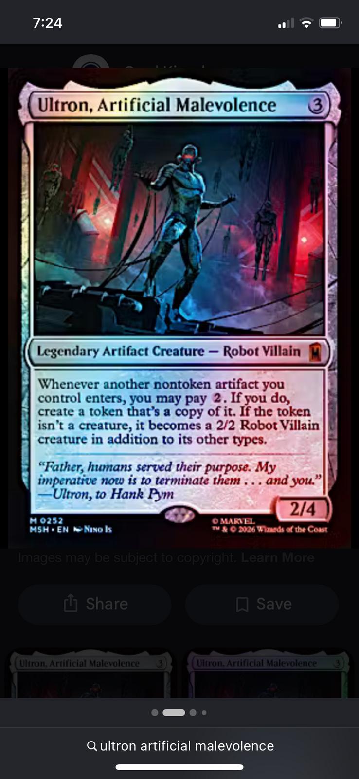 Ultron, Artificial Malevolence [Foil] #252