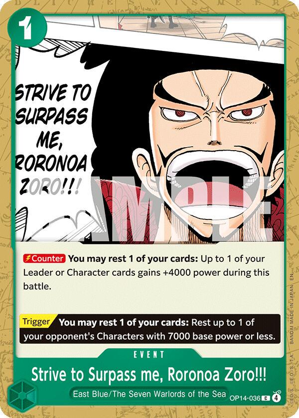 Strive To Surpass Me, Roronoa Zoro OP14-036